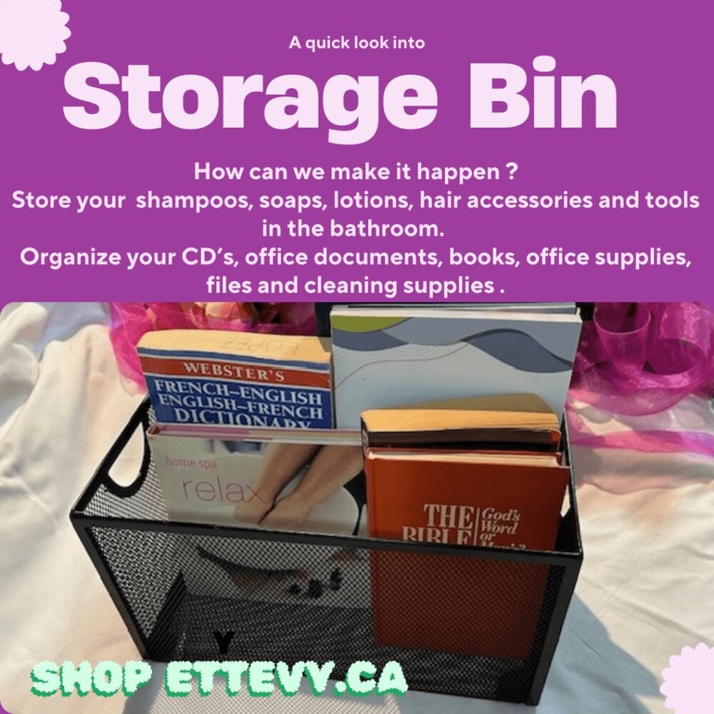 Black Metal Storage Bin